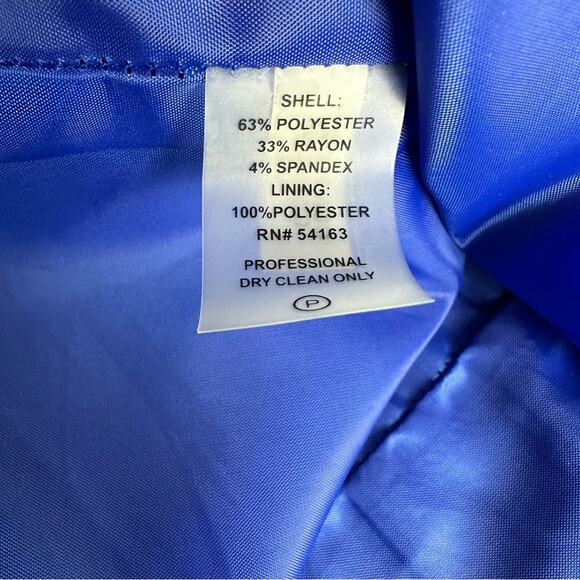 Calvin Klein Sheath Dress V Neck Back Zip Cap Sleeve Blue Career Size 10 - Picture 8 of 10